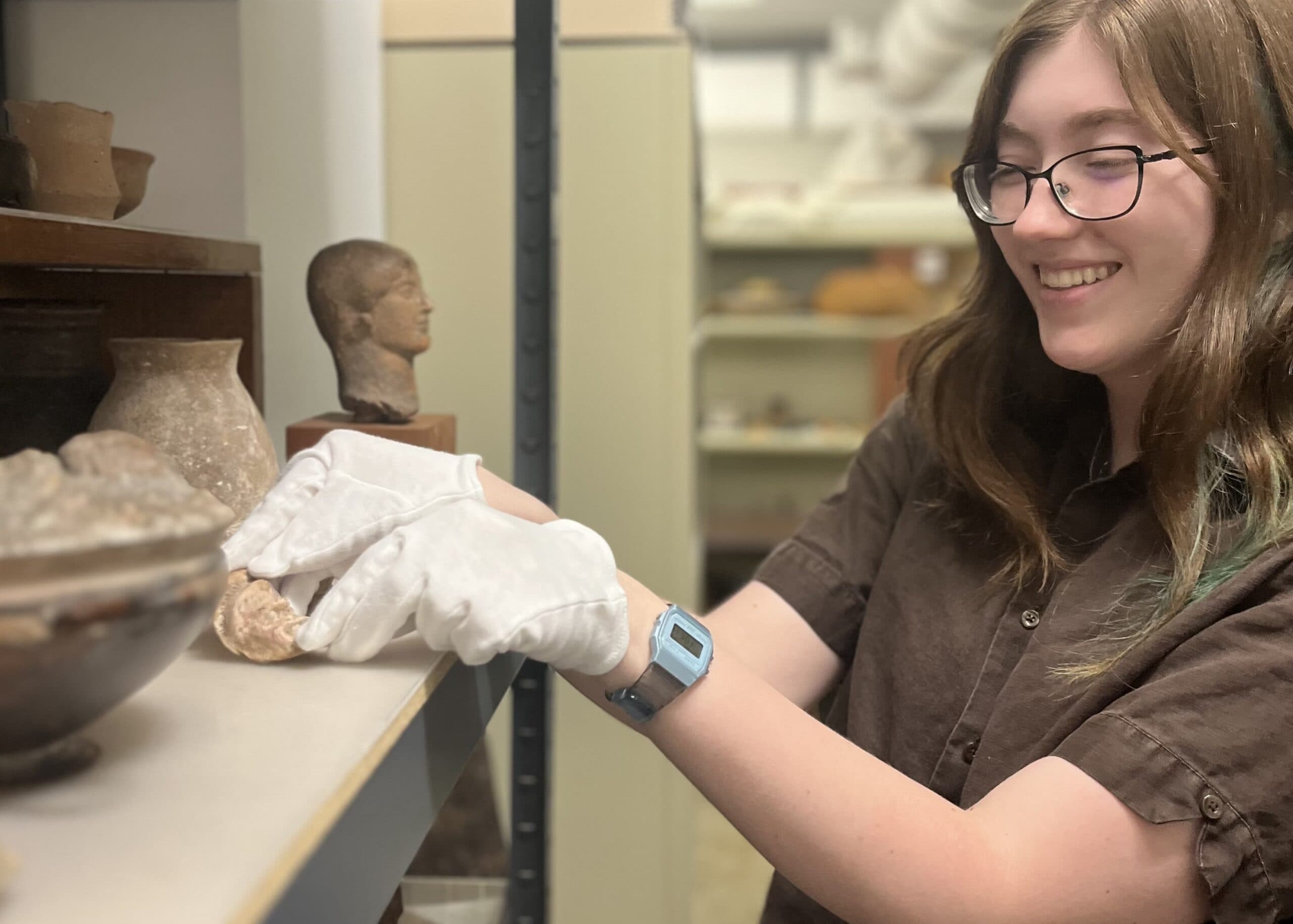 A student works in the Doris Ulmann Galleries