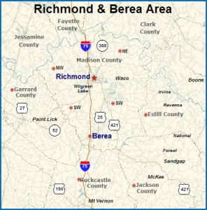 Map of Richmond and Berea