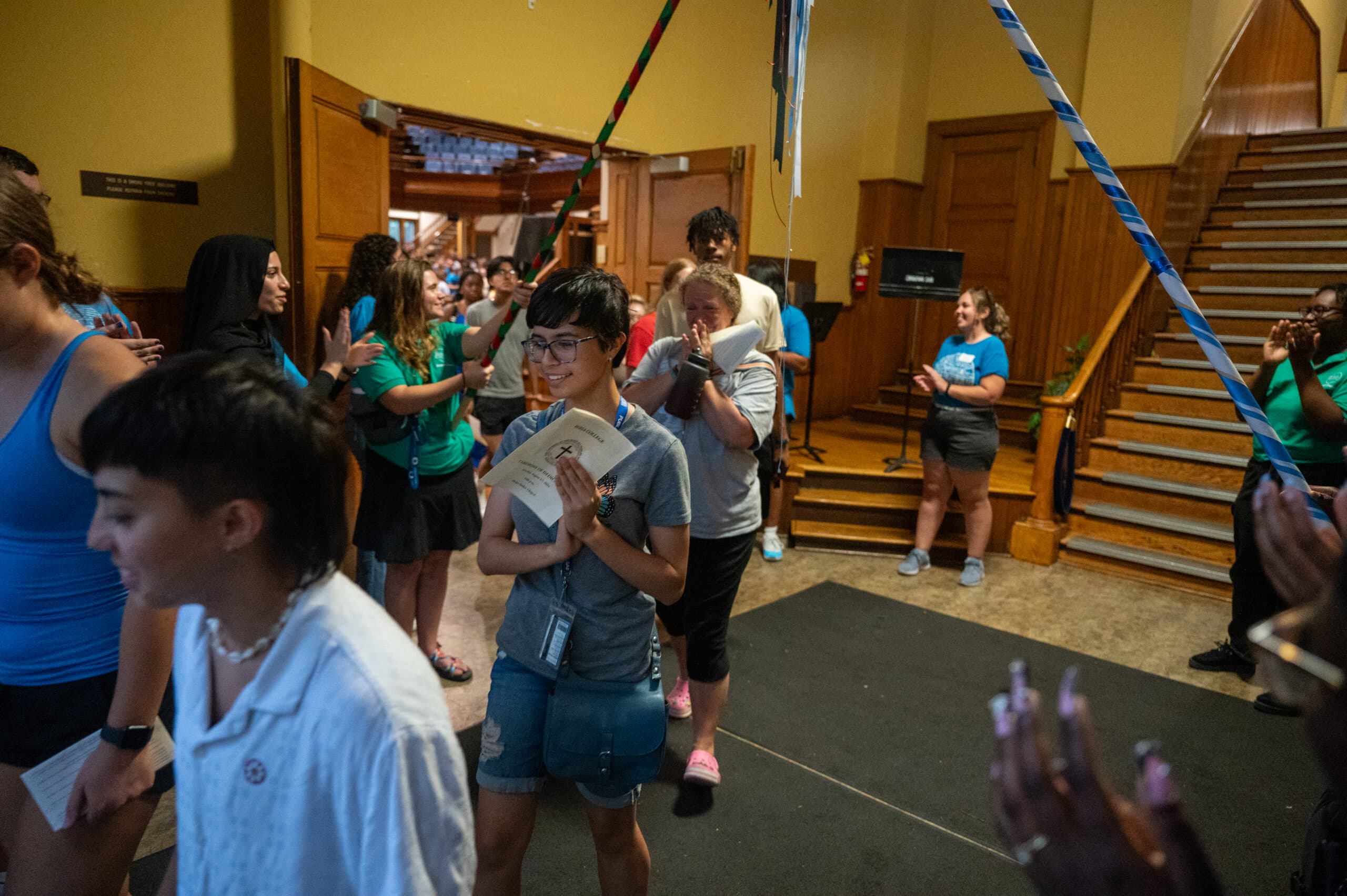 Students exit Phelps Stokes Chapel for the Quad activities after the Ceremony of Dedication.