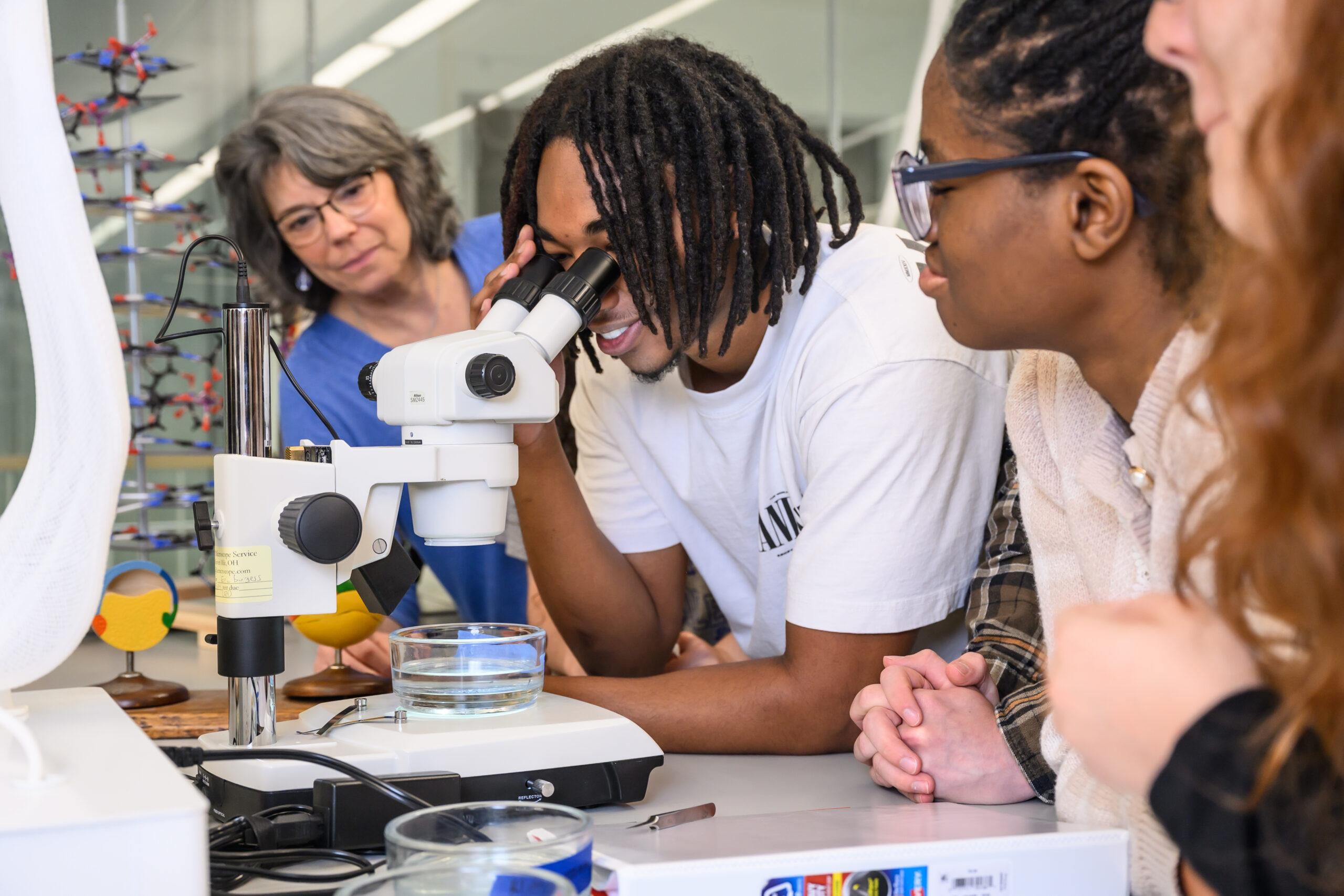 Berea College students and professor in a classroom