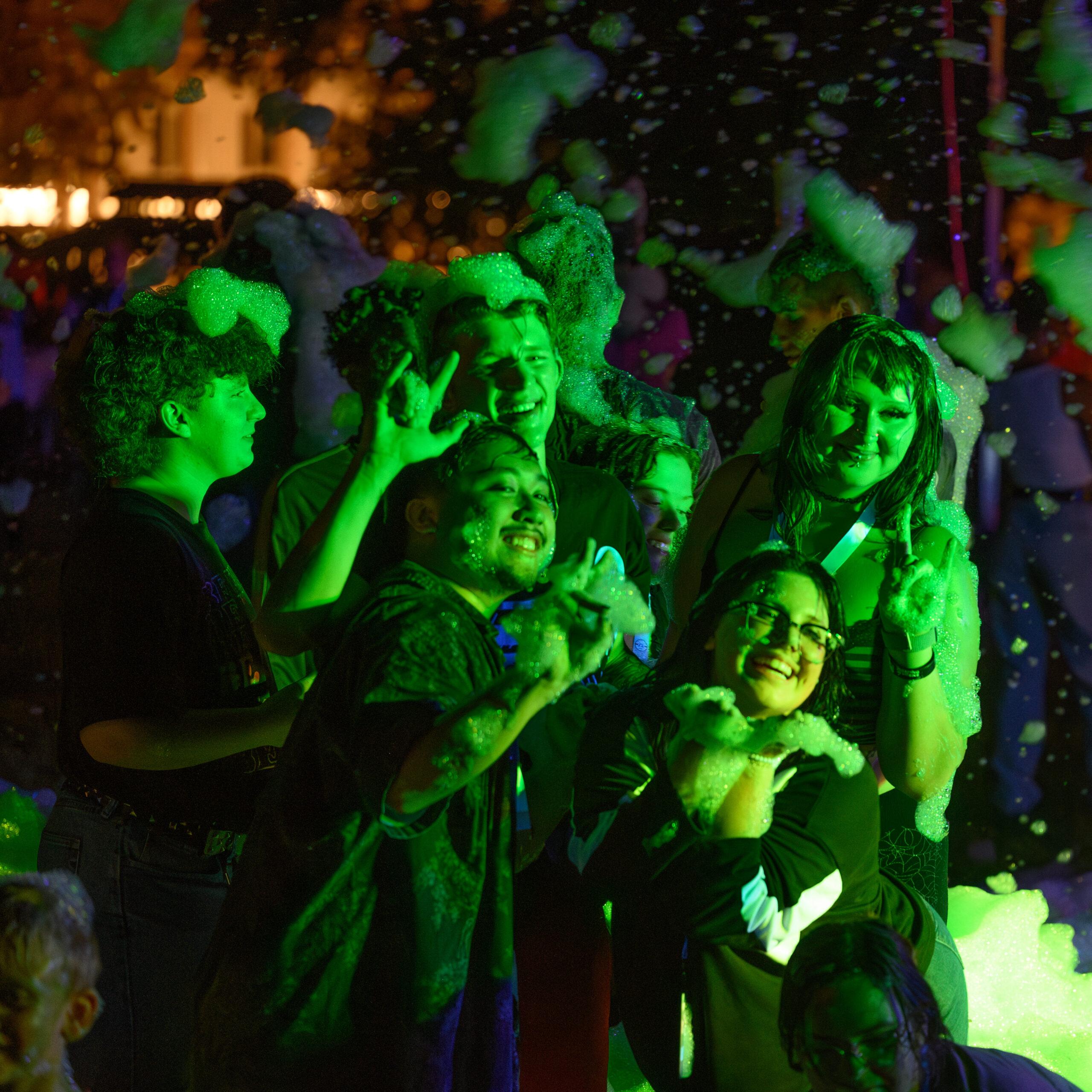Students in a foam pit at Bluechella
