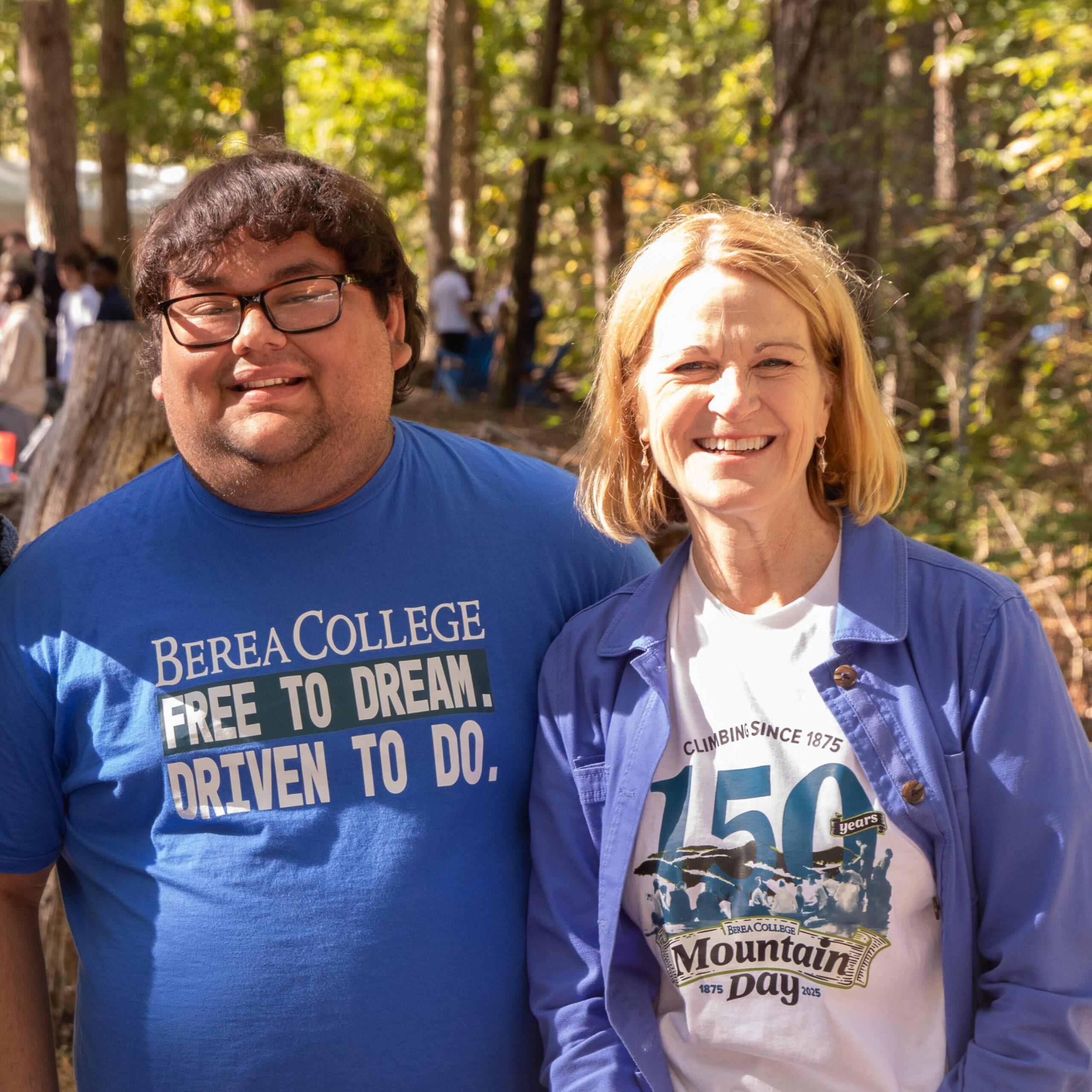 SGA's 2026 student president with President Cheryl Nixon at Mountain Day